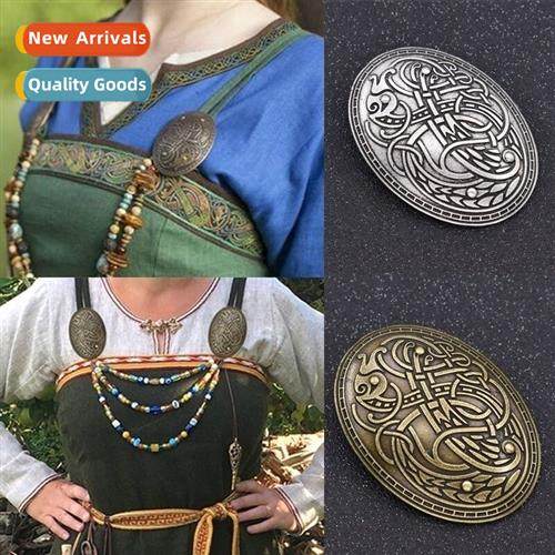 Jewelry Nordic Viking Wolf Pattern Possessi Charm Flower Bro