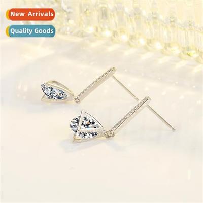 Senior   triangle zircia earrings new temperament imati mois