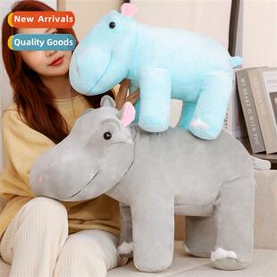 two ava hippo doll gray toy plush colors Cute blue sting