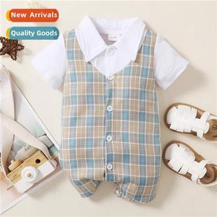 print spring plaid cute girl new 2022 fall baby ins