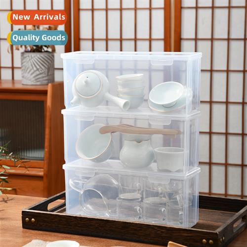 Tea organizer wh lid dustpro kung fu tea pots tea cups shelf