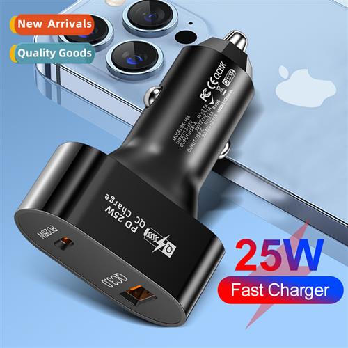 Oval 25WQC3.0+PD Dual Line Fast Charger Cell Phe Car Charger