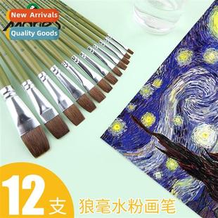 set hea rod flat pen row brush watercolor single green G1860
