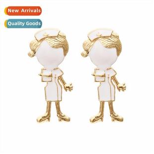 angel nurse elegant simple persaly earrings whe drop New oil