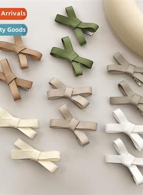 Ins wind bow ribb hair clip female fringes side hair card cu