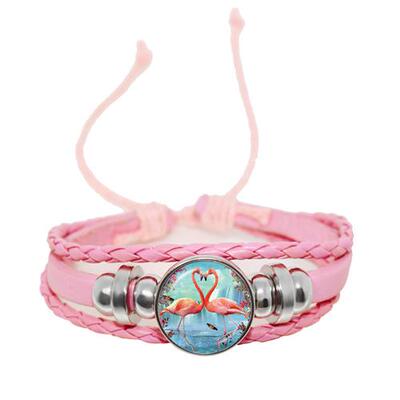 Accessories New Flamingo Bracelet Time Gemste Pink Lear Adju