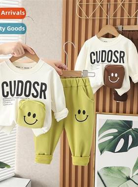 Carto childrens round neck sweater boys  girls su loose casu