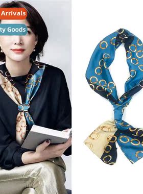 Korean versi   star small neckerchief lg satin chiff printed