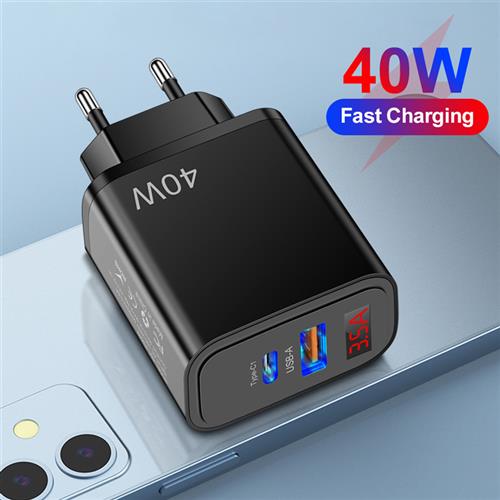 25W PD+USB Stard 40W Digal Cell Phe Charger Fast Cell Phe Ch