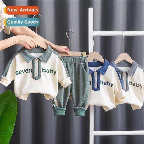 Childrens clothing 2023 spring new childrens su waffle femal