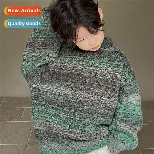 Childrens boys sweater fall  winter  2023 new childrens kn s