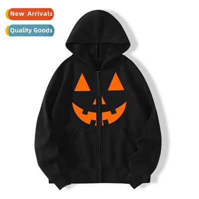 2022 High Set Hip Hop Oversize Pumpkin Lg Sleeve Zip Sweatsh
