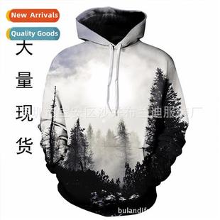 forest style loose winter hooded printing new digal Fall