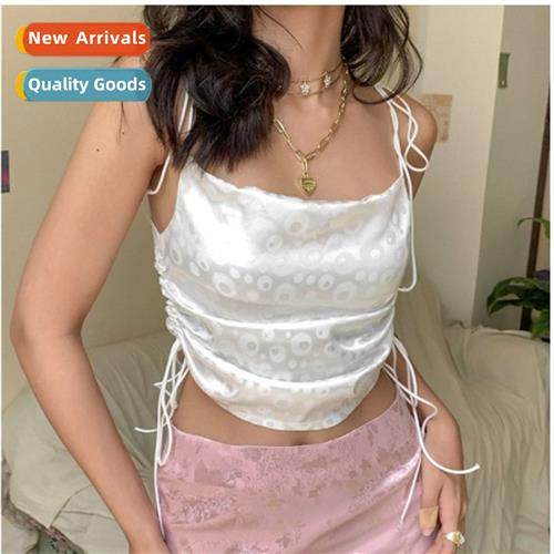 2023 Summer Fashi Tie Slim F Camisole Top Nightclub Short To