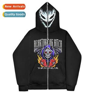 dark Y2K skull sweatshirt men  women hoodie gothic couple Ha