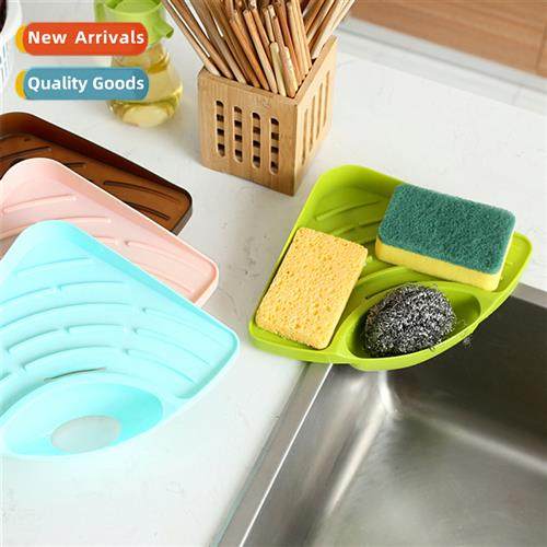 Kchen Sink Triangle Shelf Multi-purpose Dishwashing Spge Dra