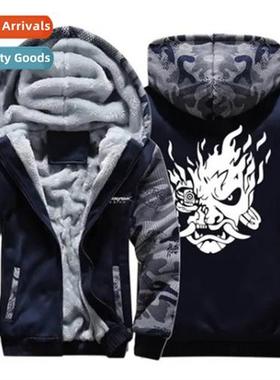 Winter thickened hooded casual cott has liner side seam pock