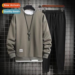 fashi vers new mens casual loose pants sweater spring 2021