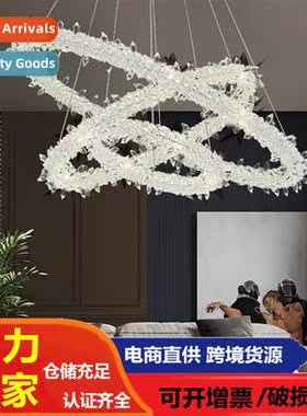 Light luxury crystal chelier living room lamp circle chelier
