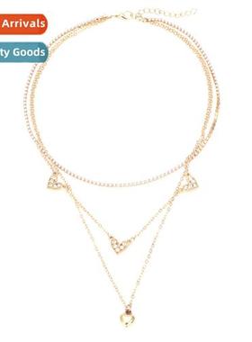 2022 new diamd necklace love light luxury simple female coll