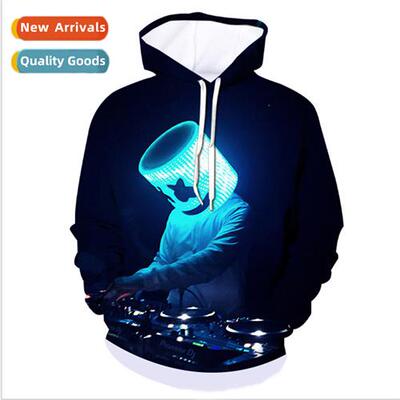 New 3D color printing cott cy b hooded sweatshirt electro DJ