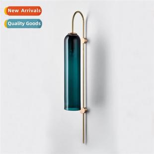 glass tube lamp creative liv wall blue room Scinavian hotel