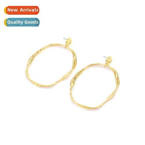 ZA temperament persaly alloy twisted circle earrings fashi l