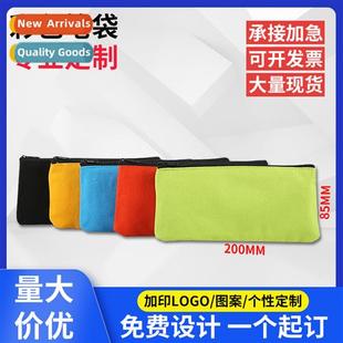 canvas pen bag Students simple zipper custom ladies colorful