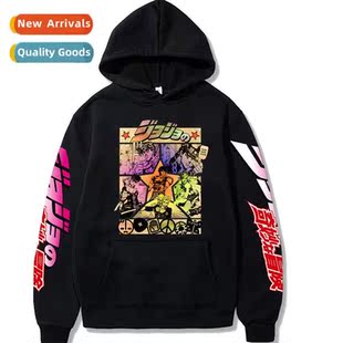 JOJO Bizarre Adventure Printed Padded Hooded Sweatshirt Mens
