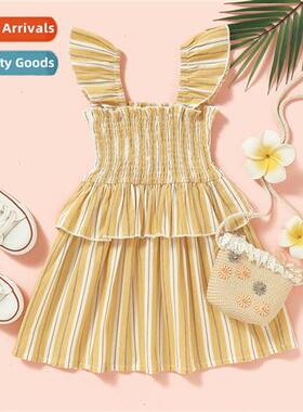 Girls Spring  Autumn 2021 new n sleeveless wrap-around solid