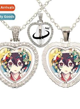 AnimeBungou Stray Dog Glass Heart Pendant Double Sided Peach