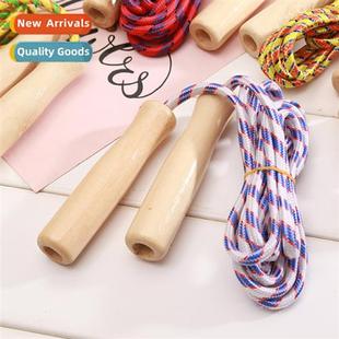 Wooden hle nyl skipping rope Students sports goods Wooden hl