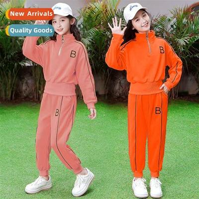 Autumn new childrens half-zipper sweater sweatpants su middl