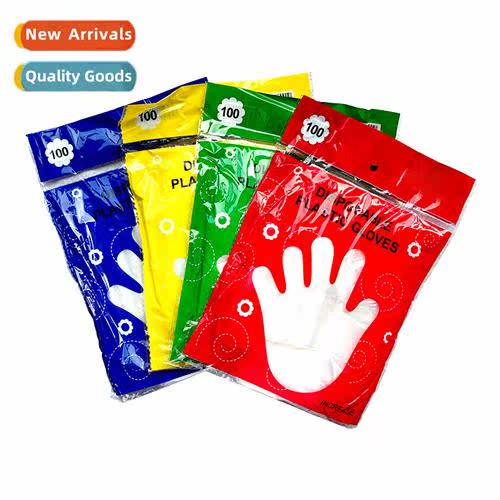 Disposable gloves 100pcs thickened transparent film gloves d