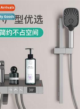 Gunmetal Gray Shower Shower Set for Home Use Full Copper Sim