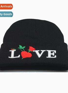 Boutique female fall  winter rose LOVE three-dimensial embro