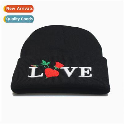 Boutique female fall  winter rose LOVE three-dimensial embro