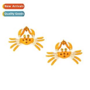 earrings exaggerated oil carto drip crab hollow Cute alloy