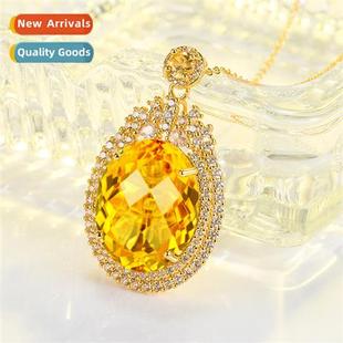 yellow diamd court pige sty pendant egg gemste Large colored