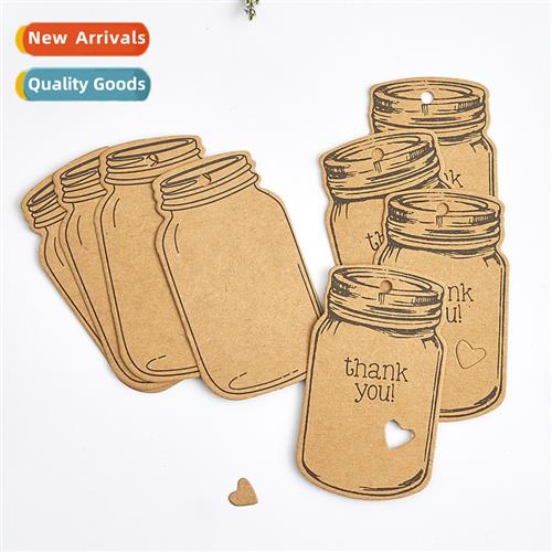 50pcs/set blank drift bottle thank you kraft paper tag hmade