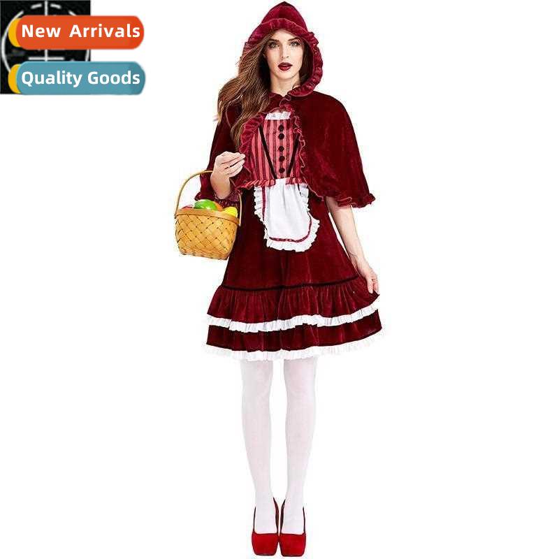 Halloween costume skirt striped wine shawl little red riding