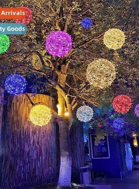 led rattan ball lights outdoor round ball lights lscape hang