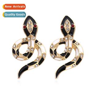 Exaggerated fashi temperament beauty snake earrings drilling