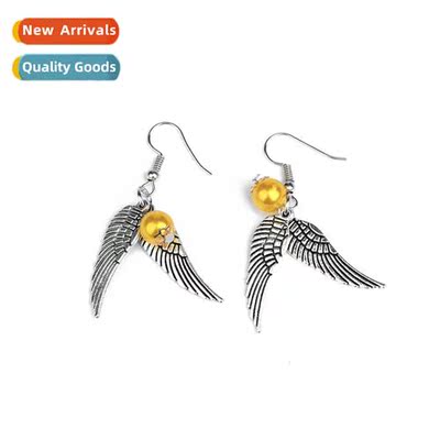 Harry Potter gold flying thief earrings movie around  alloy