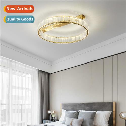 Modern light luxury crystal all copper ceiling lamp home liv