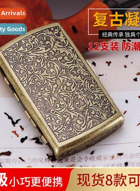 New brze color cigarette case 20pcs portable engraved mens 1