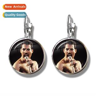 Glass Freddie Mercury French Hook Earrings for Women Cute Je