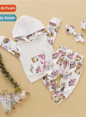 Girls spring  fall  2020 new n cute elephant hooded printed