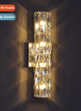 Crystal wall lamp living room light luxury modern background