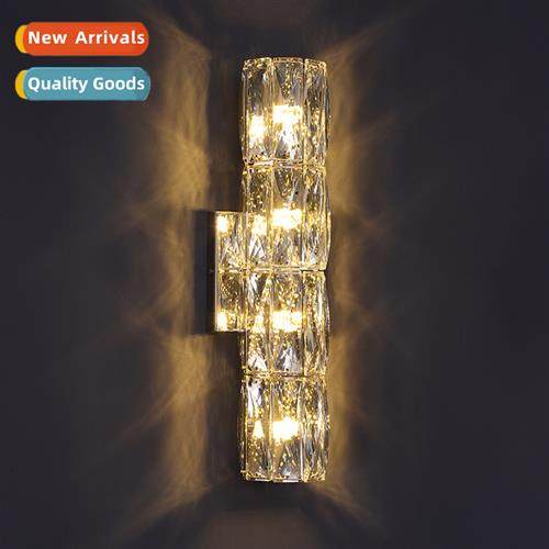 Crystal wall lamp living room light luxury modern background
